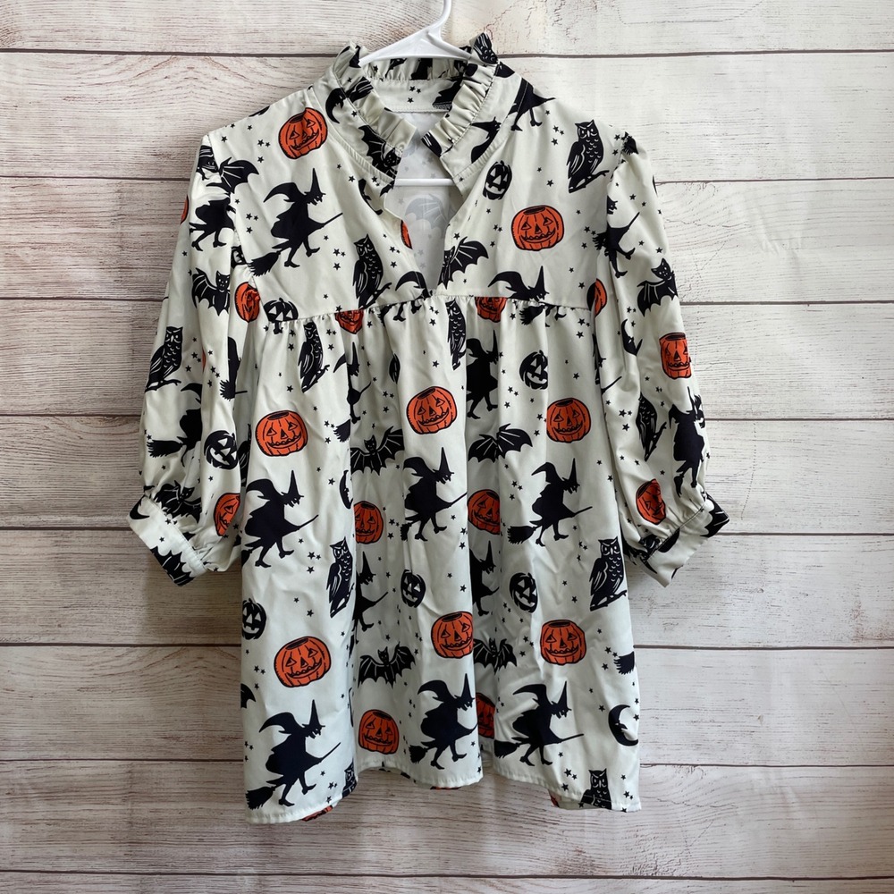 HALLOWEEN PRINT BLOUSE IN SIZE 2X